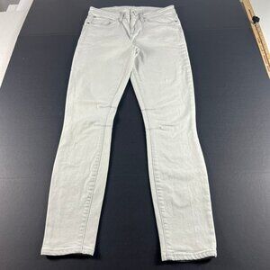 Helmut Lang Jeans Women's 29x28* Mid Rise Skinny Ankle Dingy White Denim Tag 28